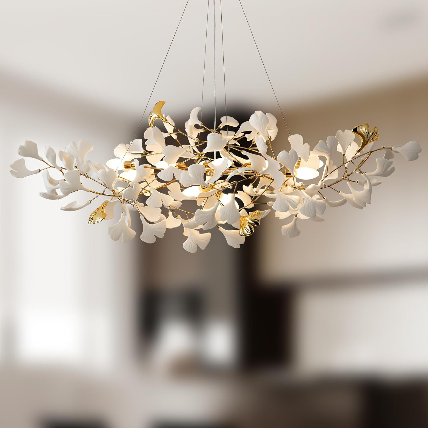 Mercer41 Ceramic Ginkgo Leaf Khadizah 10 - Light L59 Inch